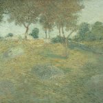 J. Alden Weir (1852-1919), Connecticut Landscape, c. 1895, oil on canvas, 24 x 33 1/2 inches