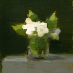 Stanley Bielen, Coronarius, 2017, oil on paper mounted on board, 8 5/8 x 7 inches