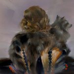 Sarah McRae Morton, She Already Had a Seat, 2017, oil on canvas, 20 x 20 inches