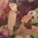 Vicki Vinton, Conversation, 2017, combined mediums on board, 16 x 16 inches