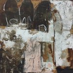 Vicki Vinton, Lost in Time, 2017, combined mediums on board, 16 x 16 inches