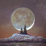 Greg Mort, Study for Lunar Sentinels, 2016, Oil on board, 12 x 12 inches