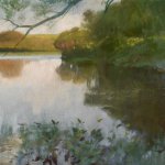 Frank Duveneck (1848 - 1919), Spring Day Oil on canvas, 17 x 19 inches