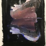 Francis Di Fronzo, Study for Wrecked, watercolor and gouache on paper, 8x6 inches