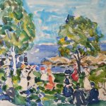 Maurice Prendergast (1858 - 1924), Salem Willows, c. 1907-1910, Watercolor and pencil on paper, 11 1/4 x 15 3/8 inches