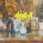 Michael Doyle, Daffodils, 2018, Oil on board, 5 x 7 3/4 inches