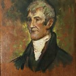 Michael Doyle, Meriwether Lewis, 2018, Oil on board, 6 1/2 x 4 3/4 inches