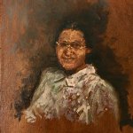 Michael Doyle, Miss Rosa Parks, 2018, Oil on board, 6 1/2 x 4 3/4 inches