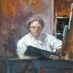 Michael Doyle, N.C. Wyeth, 2018, Oil on board, 6 1/2 x 4 3/4 inches