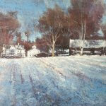 Michael Doyle, Spring Gobbler, 2018, Oil on board, 24 x 48 inches