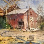 Michael Doyle, Storm Damage, 2018, Oil on board, 9 x 7 inches