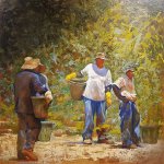 Michael Doyle, The Americans, 2018, Oil on Masonite, 36 x 36 inches