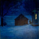 Michael Doyle, Winter's Evening, 2018, Oil on panel, 24 x 24 inches