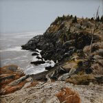 Peter Sculthorpe, A View of Black Head, 2017, Oil on wood panel, 8 x 8 inches