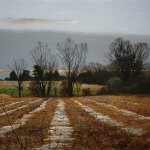 Peter Sculthorpe, Ice in the Furrows, 2018, Oil on panel, 9 x 12 inches