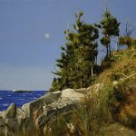 Peter Sculthorpe, Intrepid Pines, 2018, Oil on panel, 8 x 8 inches