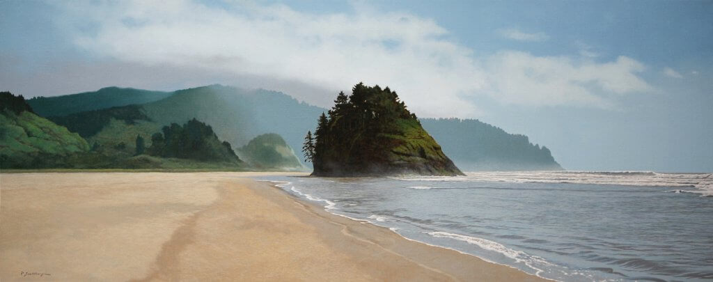 Peter Sculthorpe, Proposal Rock to Cascade Head (SOLD), 2016, Oil on linen, 24 x 60 inches