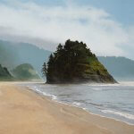 Peter Sculthorpe, Proposal Rock to Cascade Head (SOLD), 2016, Oil on linen, 24 x 60 inches