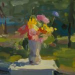 Christine Lafuente (b.1968), Wildflowers in the Sun, 2018, Oil on linen, 10 x 10 inches