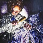 Holly Trostle Brigham, Edmonia and Cleopatra, 2018, Watercolor, 29 1/2 x 29 1/2 inches