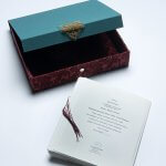 Holly Trostle Brigham, Sacred Sisters, 2016, Rives BFK, metal, book cloth, Edition 12