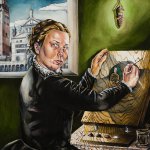 Holly Trostle Brigham, Sophonisba and Her Painted Ladies, 2008, Watercolor, 29 1/2 x 29 1/2 inches