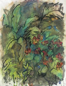 Mary Page Evans, Driftwood Garden II, 2019, Oil on paper, 26 x 20 inches