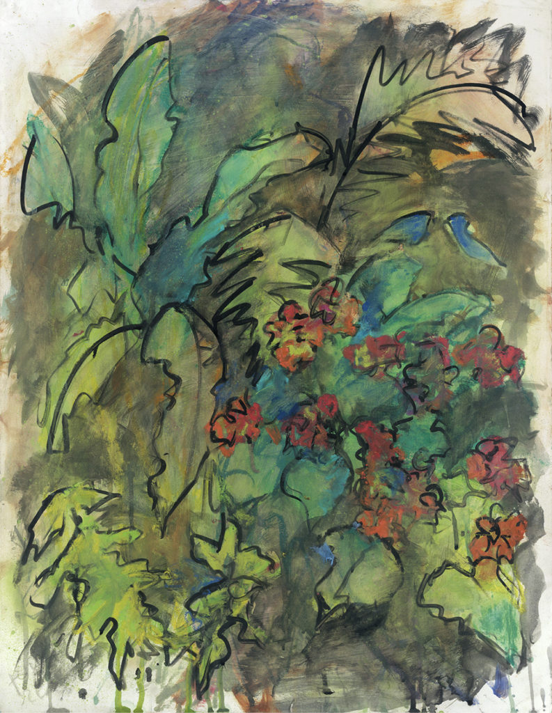 Mary Page Evans, Driftwood Garden II, 2019, Oil on paper, 26 x 20 inches