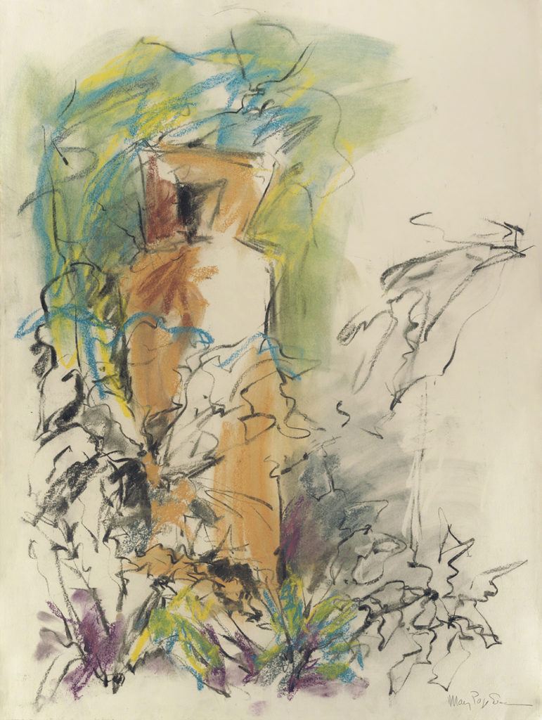 Mary Page Evans, Sculpture Garden, 2012, Oil on paper, 30 x 22 1/2 inches