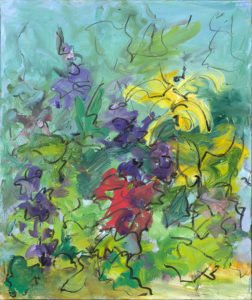 Mary Page Evans, Summer Garden Delphinium, 2018, Oil on canvas, 24 x 20 inches