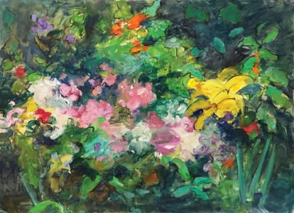 Mary Page Evans, Summer Gardens II, 2017, Oil on canvas, 30 x 40 inches