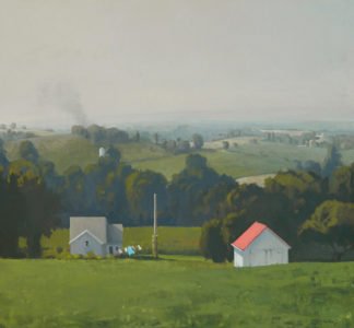 Michael Allen, Laundry Day, oil on linen, 24 x 24 inches