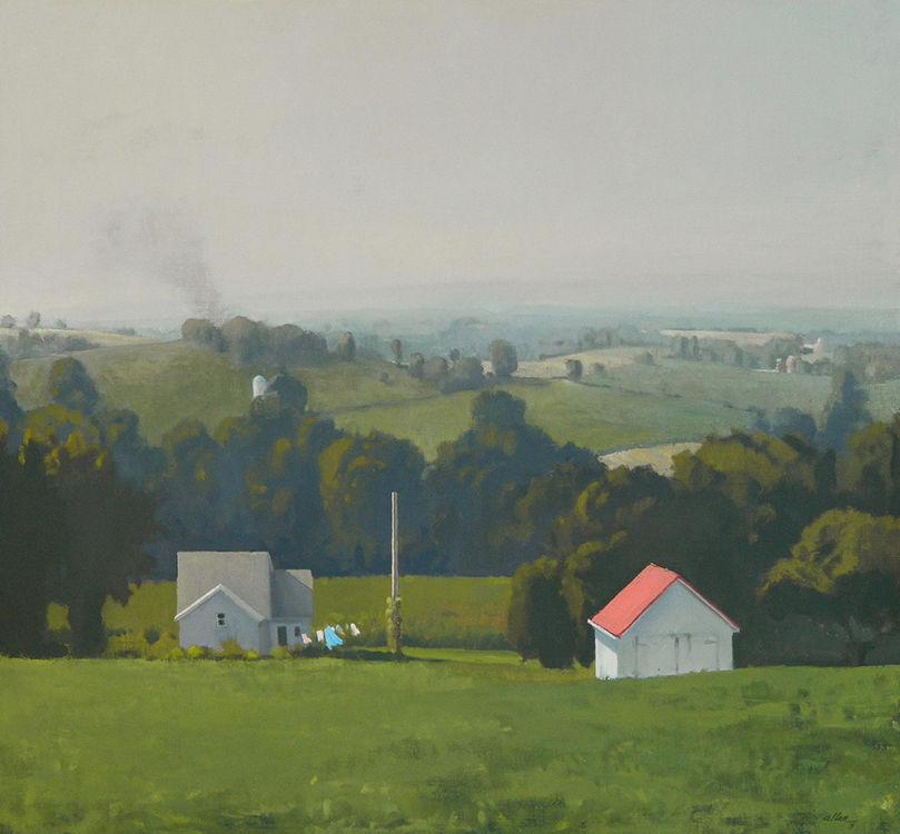 Michael Allen, Laundry Day, oil on linen, 24 x 24 inches