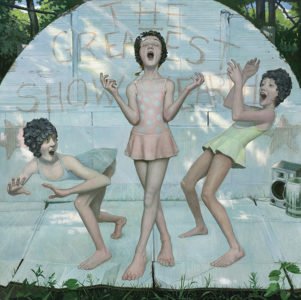 Shawn Fields, Three Graces, Oil on board, 43 x 43 inches