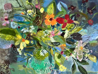 SOLD - Elizabeth Endres, A Wild Bouquet, 2024, Oil on canvas, 18 x 24 inches
