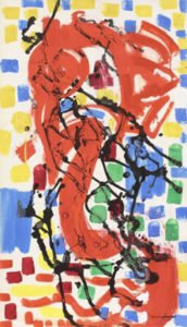 Hans Hofmann, Mosaic for Apartment House Sketch No. 4, 1956, Gouache and ink on paper, 38 ½ x 22 ¼ inches