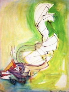 Hans Hofmann, Reclining Figure, 1942, Gouache on museum ragboard, 41 x 30 ½ inches
