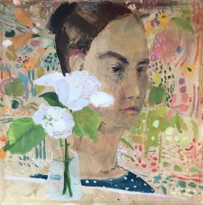 Elizabeth Endres, Profile and Pattern, 2020, Oil on canvas, 12 x 12 inches