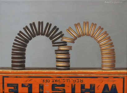 Robert C. Jackson, Making it Work, c. 2016, Oil on linen, 12 x 16 inches