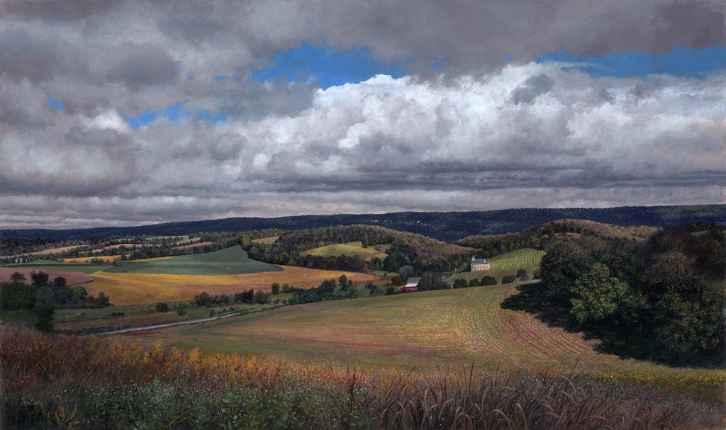 Timothy Barr, Albany Township, Oil on panel, 12 x 20 inches