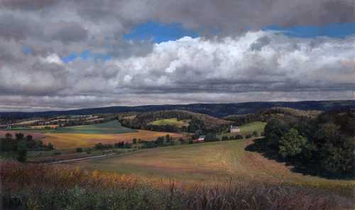 Timothy Barr, Albany Township, Oil on panel, 12 x 20 inches