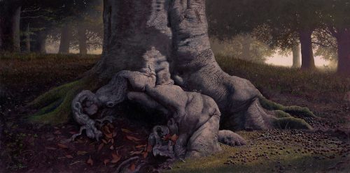 Timothy Barr, Beechnuts, Oil on panel, 12 x 24 inches