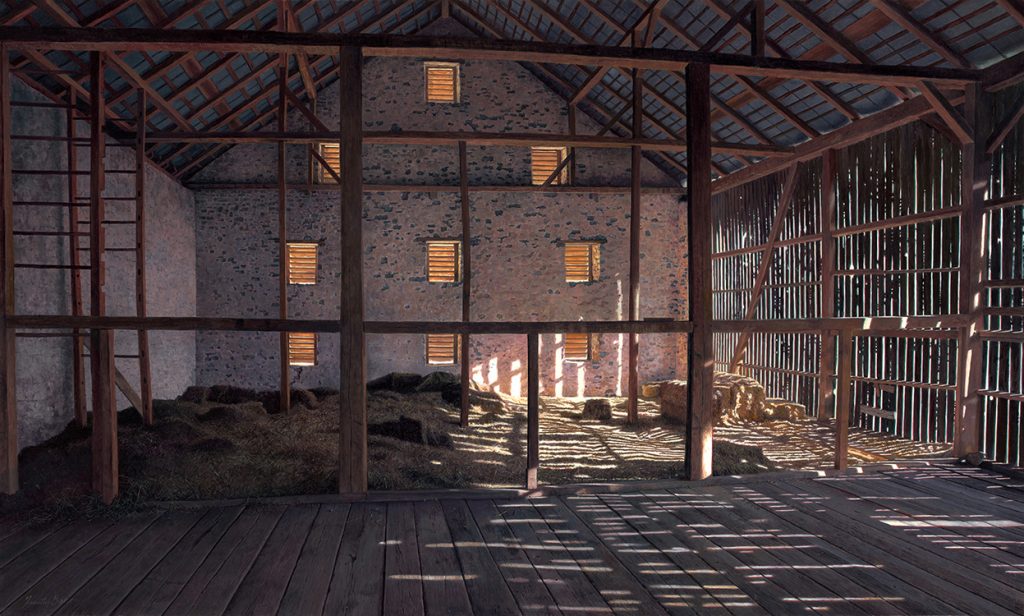 Timothy Barr, Sun Stripes, Oil on panel, 24 x 40 inches