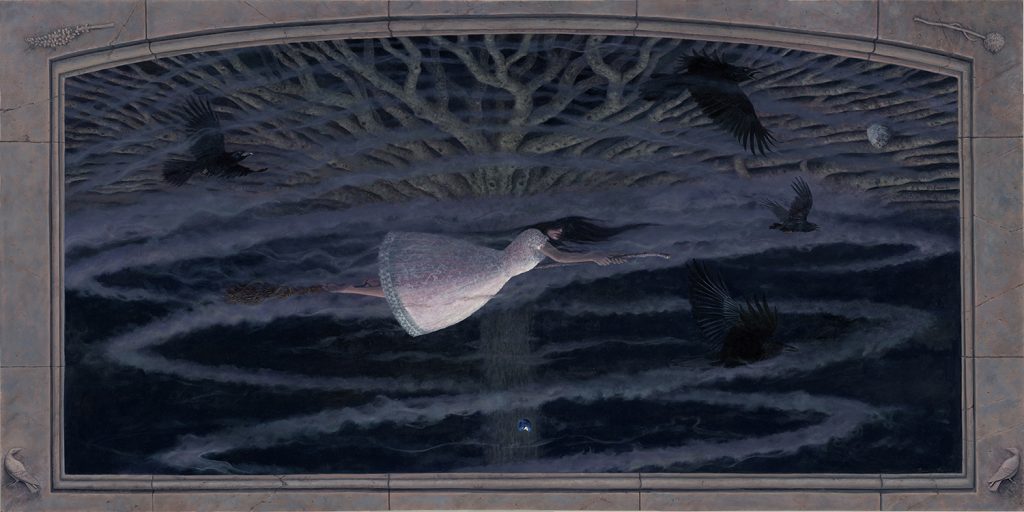 Timothy Barr, White Witch, Oil on panel, 24 x 48 inches