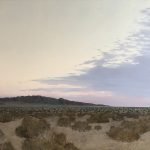 Francis DiFronzo, First Light, Mojave; 2020, Oil over watercolor and gouache on panel, 38 x 53 inches