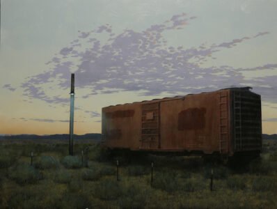 Francis Di Fronzo, Us Alone (Part 4), 2020, Oil over watercolor and gouache on panel, 31 x 41 inches