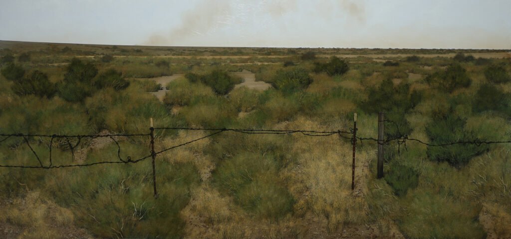 Francis DiFronzo, When I Met You, 2020, Oil over watercolor and gouache on panel, 31 x 66 inches