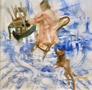 Sarah McRae Morton, The Host, 2020, Oil on board, 16 x 16 inches