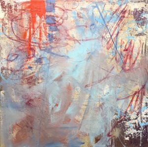 Vicki Vinton, Abstract 123, 2020, Mixed media on board, 32 x 32 inches