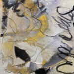 Vicki Vinton, Landing, 2020, Mixed material collage on canvas, 24 x 24 inches